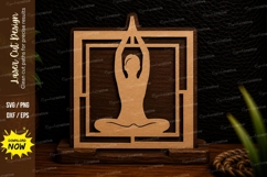 Yoga Meditation Frame Laser Cut SVG Design yoga meditation Product Image 1