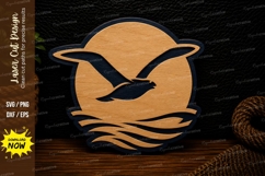Seagull Sunset Laser Cut SVG Design seagull svg, ocean bird Product Image 1