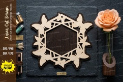 Butterfly Geometric Frame laser Cut svg Product Image 1