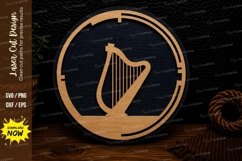 Harp Circle Laser Cut SVG Design harp svg, harp laser cut Product Image 1