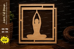 Yoga Meditation Square Frame Laser Cut SVG Design yoga frame Product Image 1