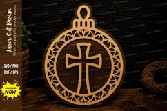 Cross Christmas Ornament Laser Cut SVG Design cross ornament Product Image 1