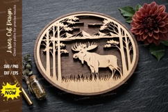 Moose Forest Scene laser Cut svg Cutting file, moose svg Product Image 1
