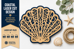 Seashell Mandala Laser Cut SVG Design seashell svg, shell Product Image 1