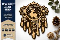Deer Dreamcatcher Laser Cut SVG Design deer dreamcatcher svg Product Image 1