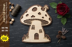 Mushroom House laser Cut svg Cutting file, mushroom house Product Image 1