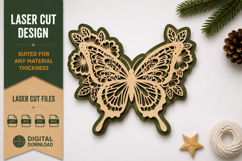 Lace Butterfly Laser Cut SVG Design lace butterfly svg Product Image 1