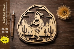 Kokopelli Desert Scene laser Cut svg Cutting file, kokopelli Product Image 1