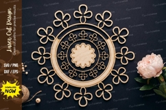 Floral Loop Mandala Laser Cut SVG laser cut svg, floral loop Product Image 1