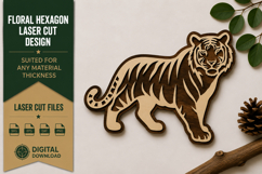 Tiger Silhouette Laser Cut SVG Design tiger svg, tiger silho Product Image 1