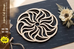 Swirl Circle Laser Cut SVG laser cut svg, swirl circle Product Image 2