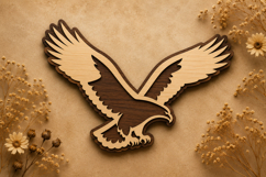 Flying Eagle Laser Cut SVG Design flying eagle svg, eagle Product Image 1