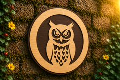 Round Owl Laser Cut SVG Design owl svg, round owl laser cut, Product Image 1