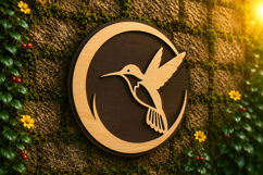 Hummingbird Round Wall Art Laser Cut SVG Design hummingbird Product Image 1
