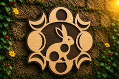 Moon Bunny Ornament Laser Cut SVG Design moon bunny ornament Product Image 1