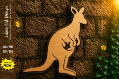 Kangaroo with Joey Laser Cut SVG Design kangaroo with joey, Product Image 1