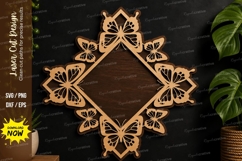 Butterfly Diamond Frame laser cut svg File butterfly diamond Product Image 1