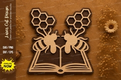 Honey Bee Book Laser Cut SVG Design bee book svg, honey bee Product Image 1