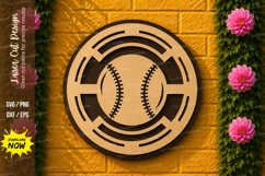 Baseball Round Emblem Laser Cut SVG Design baseball svg Product Image 1