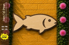 Simple Fish Laser Cut SVG Design fish svg, simple fish laser Product Image 1