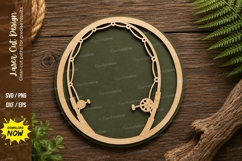 Fishing Hook Round Frame Laser Cut SVG Design fishing hook Product Image 1