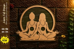 Meditation Couple Yoga Laser Cut SVG Design meditation coupl Product Image 1
