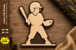 Baseball Player Laser Cut SVG Design baseball player svg, ba Product Image 1