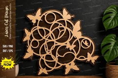Butterfly Ring Pattern laser cut svg File butterfly ring Product Image 1
