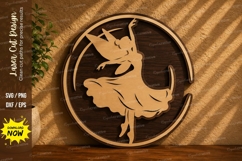 Ballerina Moon Laser Cut SVG Design ballerina svg, dancing Product Image 1