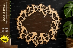 Butterfly Circle Wreath laser cut svg File butterfly wreath Product Image 1