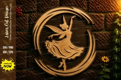 Ballerina Circle Frame Laser Cut SVG Design ballerina svg, Product Image 1