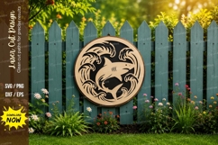 Dolphin Round Laser Cut SVG Design dolphin svg, dolphin circ Product Image 1