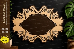 Butterfly Oval Frame laser cut svg File butterfly oval frame Product Image 1