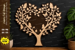 Heart Tree Design laser cut svg File heart tree laser cut Product Image 1