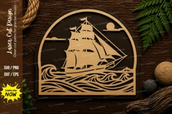 Vintage Sailing Ship Laser Cut SVG Design sailing ship svg, Product Image 1