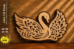 Elegant Swan Wings Laser Cut SVG Design swan svg, swan laser Product Image 1