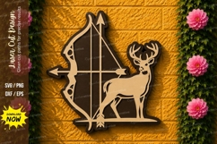 Deer Bow Hunting Scene Laser Cut SVG Design deer hunting svg Product Image 1
