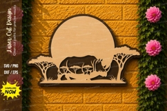 Safari Sunset Landscape Laser Cut SVG Design african safari Product Image 1