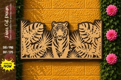 Tiger Jungle Scene Laser Cut SVG Design tiger svg, tiger las Product Image 1