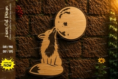 Howling Wolf Moon Laser Cut SVG Design wolf svg, howling wol Product Image 1