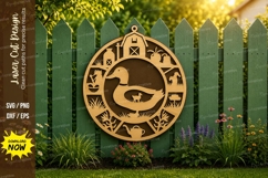 Farm Duck Ornament Laser Cut SVG Design duck svg, duck ornam Product Image 1
