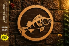 Bass Fishing Round Laser Cut SVG Design bass fish svg, bass Product Image 1