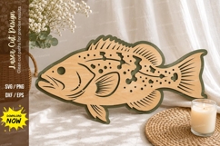 Largemouth Bass Laser Cut SVG Design largemouth bass svg, ba Product Image 1
