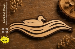 Duck Wave Border Laser Cut SVG Design duck svg, duck laser c Product Image 1