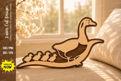Mother Duck and Ducklings Laser Cut SVG Design duck family Product Image 1