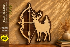 Deer Archery Laser Cut SVG Design deer archery svg, buck las Product Image 1