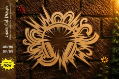 Peacock Feather Mandala Laser Cut SVG Design peacock feather Product Image 1