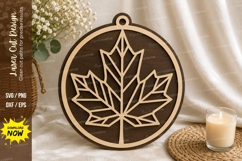 Maple Leaf Ornament Laser Cut SVG Design maple leaf svg, map Product Image 1