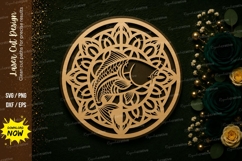 Mandala Mushroom Round Laser Cut SVG Design mushroom mandala Product Image 1