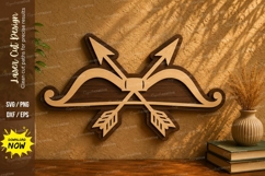 Crossed Arrows Bow Laser Cut SVG Design crossed arrows svg, Product Image 1
